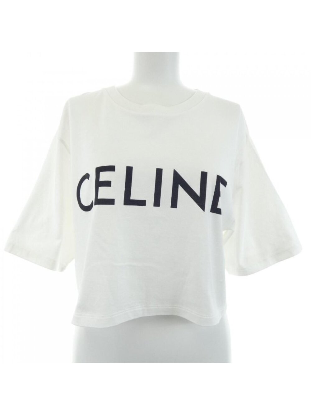 Celine Print Cropped T-Shirt